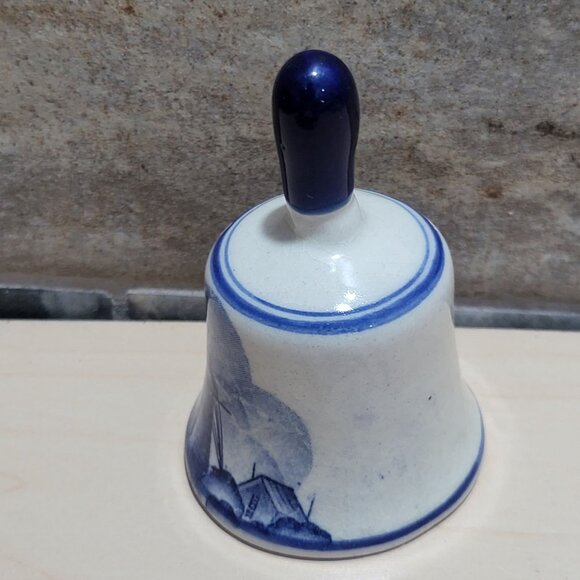 Vintage Delft Style Ceramic Bell Hand Painted Windmill - Picture 5 of 8